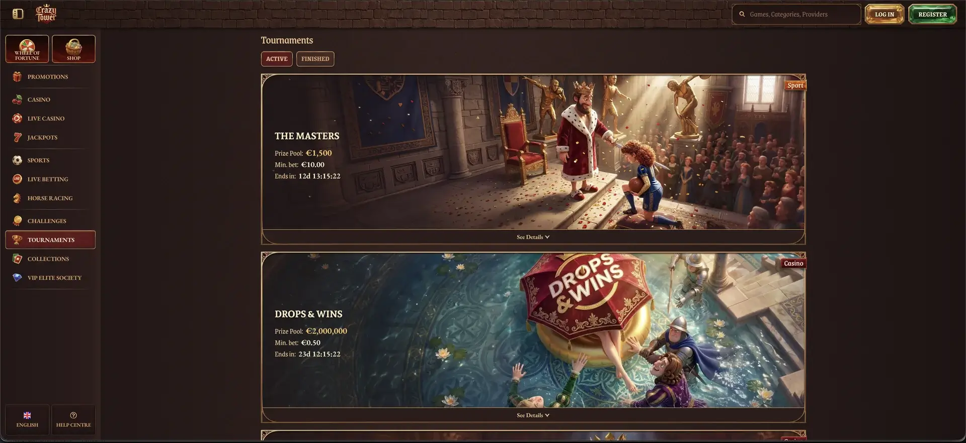 Turniere bei Crazy Tower Casino